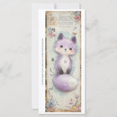 Create Your Own Sweet Purple Fox Bookmark Card (正面)