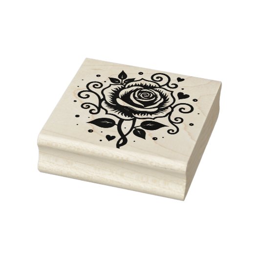 Create Your Own Tattoo Style Artwork Rose Hearts ラバースタンプ (スタンプ)