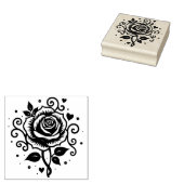 Create Your Own Tattoo Style Artwork Rose Hearts ラバースタンプ (押印)