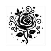 Create Your Own Tattoo Style Artwork Rose Hearts ラバースタンプ (インプリント)