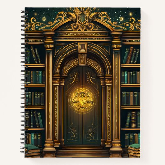 Create Your Own Teal Enchanted Secret Library ノートブック (正面)
