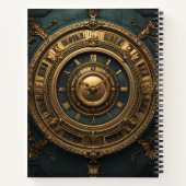 Create Your Own Teal Gold Clock Steampunk ノートブック (裏面)