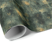 Create Your Own Teal Gold Magic Text Black ラッピングペーパー (ロールコーナー)