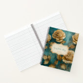 Create Your Own Teal & Gold Roses Floral ノートブック (内部)