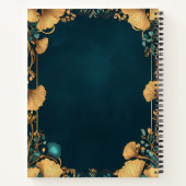 Create Your Own Teal Golden Gingko Leaves ノートブック (裏面)