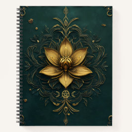 Create Your Own Teal Golden Lotus Notebook ノートブック