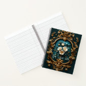 Create Your Own Teal Ornamental Gilded Blossoms ノートブック (内部)
