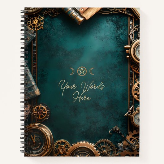 Create Your Own Teal Steampunk Journals ノートブック (正面)