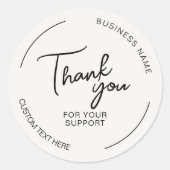 Create Your Own Thank You Ivory Business  ラウンドシール (正面)
