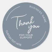 Create Your Own Thank You Slate Blue Business  ラウンドシール (正面)