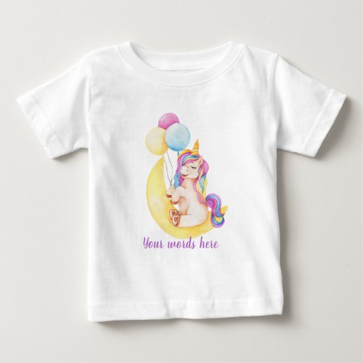 Create Your Own Unicorn Moon誕生日 ベビーTシャツ (正面)