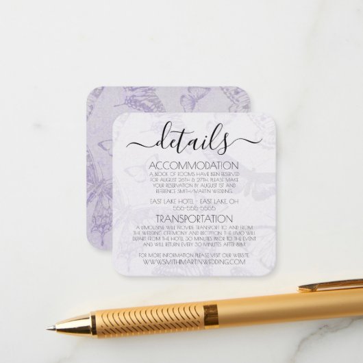 Create Your Own Vintage Butterfly Pattern エンクロージャーカード (正面/裏面インサイチュ)