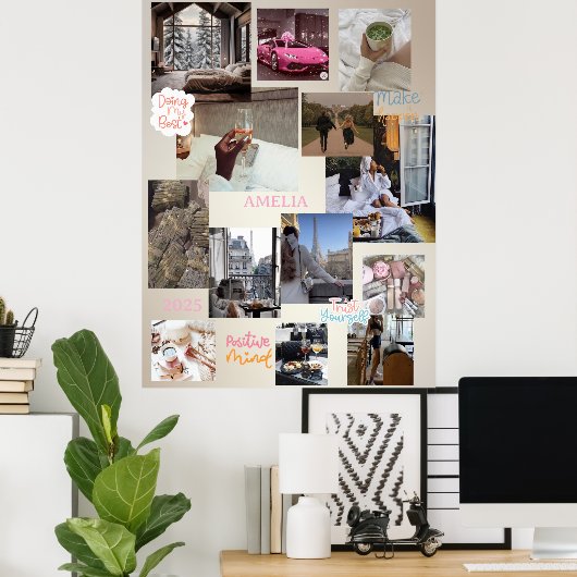 Create Your Own Vision Board Manifesting 2025 ポスター (ホームオフィス)