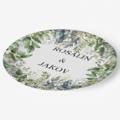 Create Your Own wedding eucalyptus ペーパープレート (アングル)