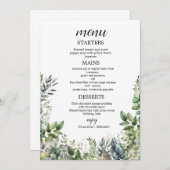 Create Your Own wedding eucalyptus Flat Menu メニュー (正面/裏面)