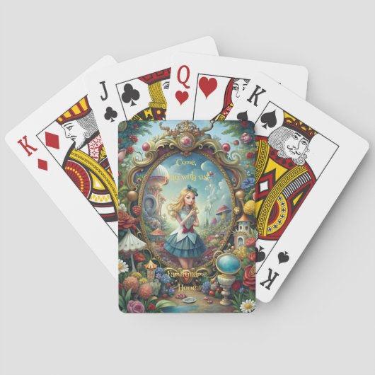 Create Your Own Whimsical Looking Glass Alice トランプ (裏面)
