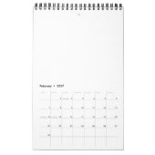 Create Your Own white  カレンダー (2月 2027)