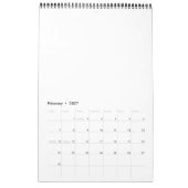 Create Your Own white  カレンダー (2月 2027)