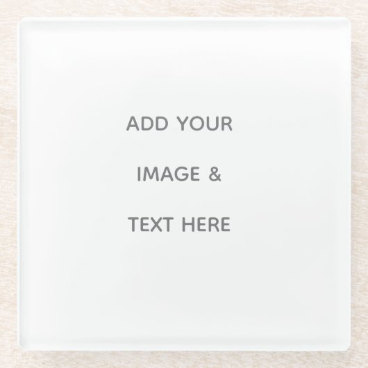 Create Your Own white ガラスコースター (正面)