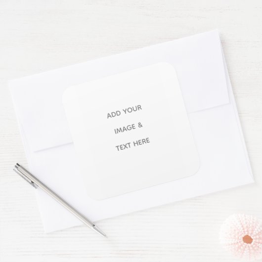 Create Your Own white  スクエアシール (封筒)