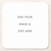 Create Your Own white  スクエアペーパーコースター (正面)