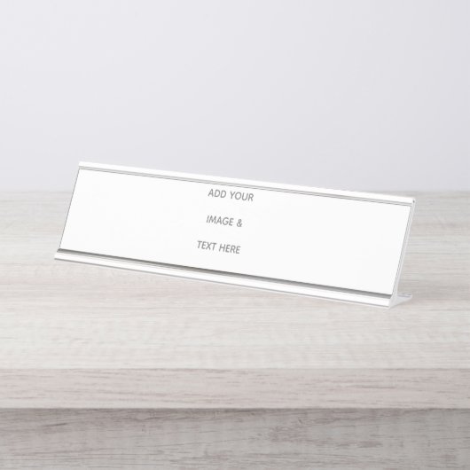 Create Your Own white  デスクネームプレート (正面)