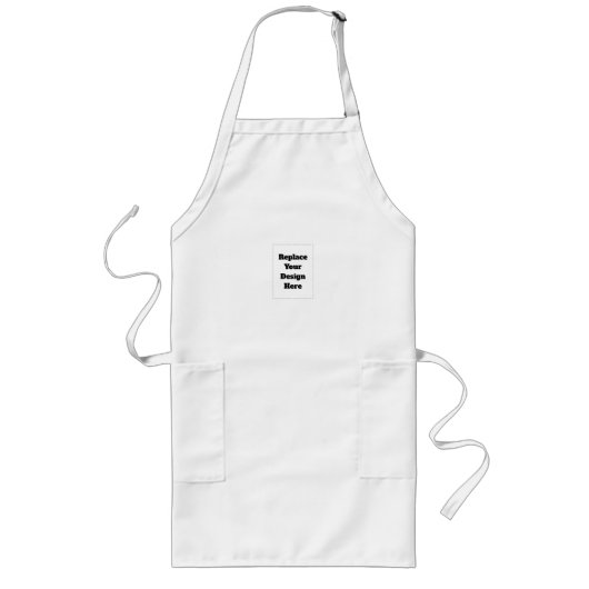 Create Your Own white  ロングエプロン (正面)