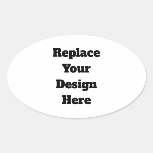 Create Your Own white  楕円形シール (正面)