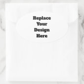 Create Your Own white  楕円形シール (バッグ)