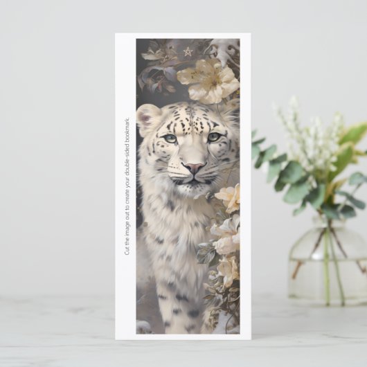 Create Your Own White Cheetah Roses Bookmark Card (スタンド正面)