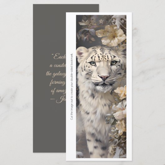 Create Your Own White Cheetah Roses Bookmark Card (正面/裏面)