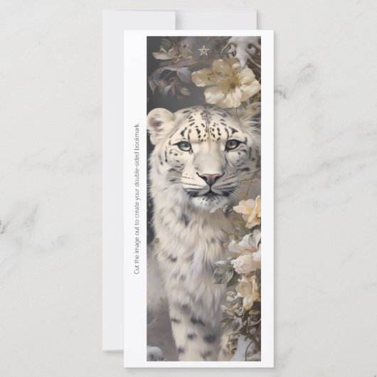 Create Your Own White Cheetah Roses Bookmark Card (正面)