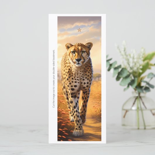 Create Your Own Wild Cheetah Sunrise Bookmark Card (スタンド正面)
