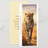 Create Your Own Wild Cheetah Sunrise Bookmark Card (正面/裏面)