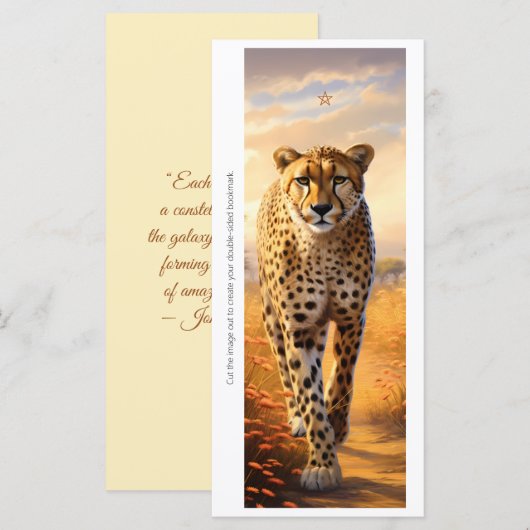 Create Your Own Wild Cheetah Sunrise Bookmark Card (正面/裏面)