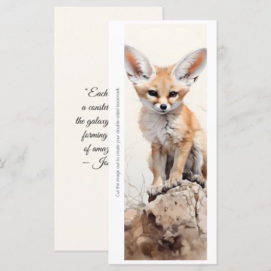 Create Your Own Wild Fennec Fox Bookmark Card (正面/裏面)
