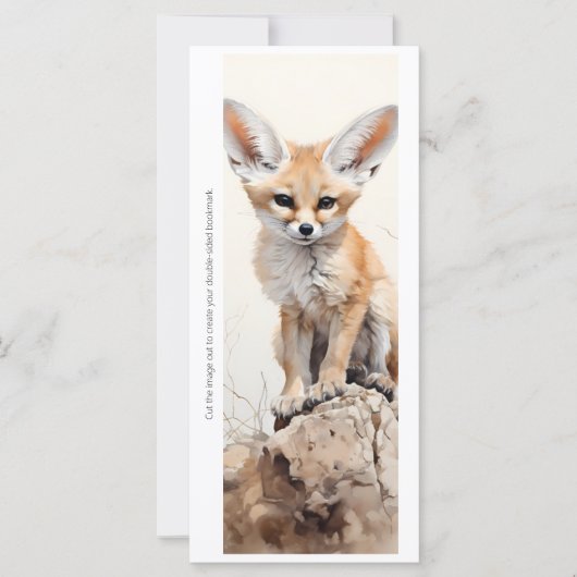 Create Your Own Wild Fennec Fox Bookmark Card (正面)