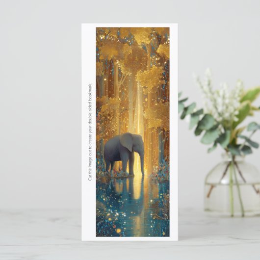 Create Your Own Wild Golden Elephant Bookmark Card (スタンド正面)