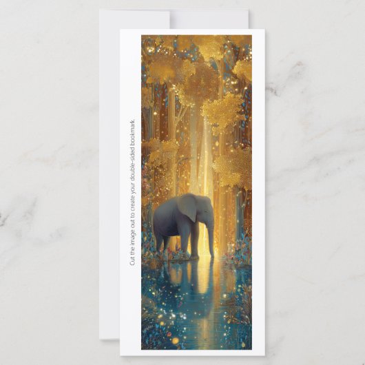 Create Your Own Wild Golden Elephant Bookmark Card (正面)
