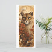 Create Your Own Wild Puma Floral Bookmark Card (スタンド正面)