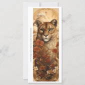 Create Your Own Wild Puma Floral Bookmark Card (正面)