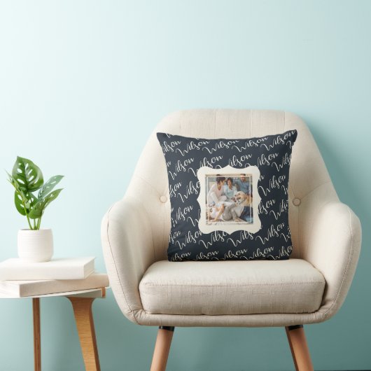 Create Your Own "Wilson" Family Photo Throw Pillow クッション (椅子)