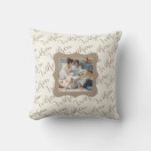 Create Your Own "Wilson" Family Photo Throw Pillow クッション (正面)