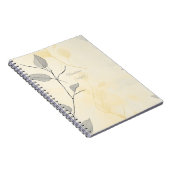 Create Your Own Yellow & Gray Floral Minimalist ノートブック (右側)