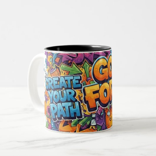 ​"Create Your Path" Graffiti Mug ツートーンマグカップ (正面左)