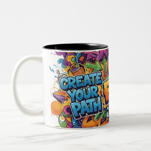 "Create Your Path" Graffiti Mug ツートーンマグカップ (左)