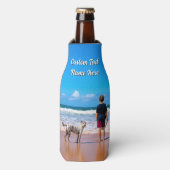 Create Your Pet Photo Bottle Cooler Custom Text ボトルクーラー (ボトル正面)
