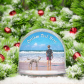 Create Your Pet Photo Snow Globe Gift Custom Text (クリスマス)