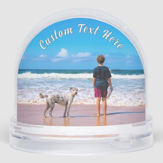Create Your Pet Photo Snow Globe Gift Custom Text (裏面)