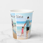 Create Your Photo Collage Paper Cups Custom Text 紙コップ (裏面)